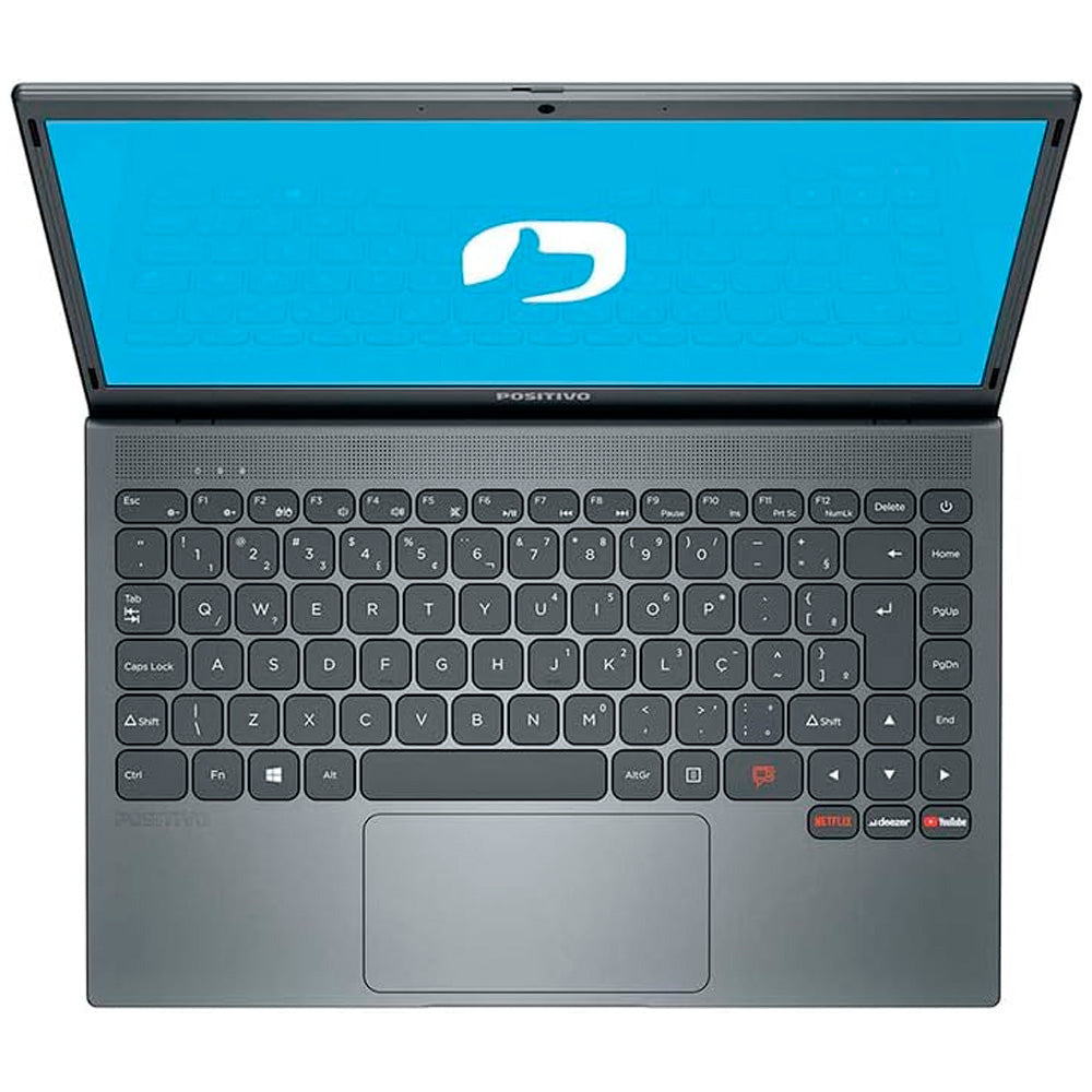 Notebook Positivo Motion Q464C-0 Intel Atom Quad-Core 4GB 64GB Windows 10 Home 14.1" Gray (USD)