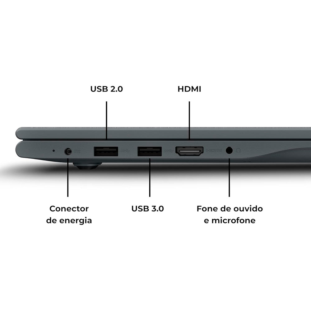 Notebook Positivo Vision C14 Celeron 4GB 128GB eMMC, Wind 11, Lumina Bar, Tela 14" HD Antirreflexo, Tecla Link – Cinza
