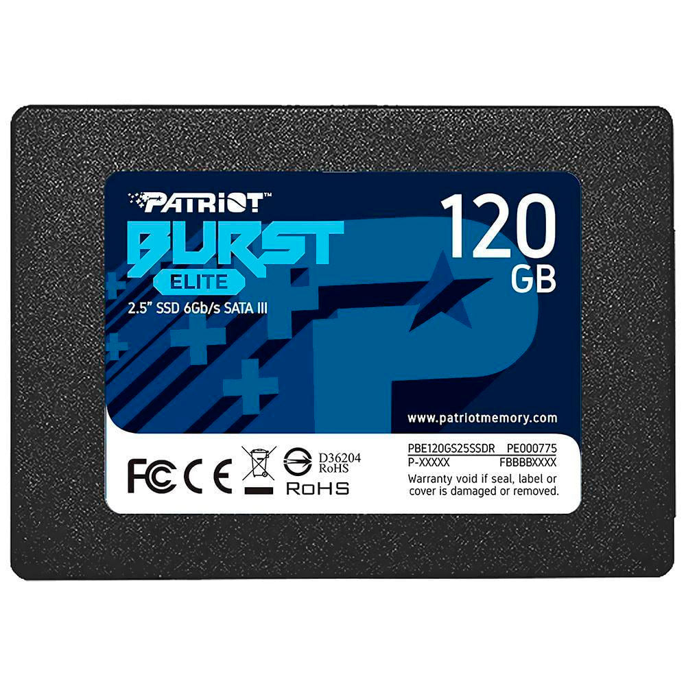 SSD Patriot Burst Elite, 120GB, Sata III, Leitura 450MB/s e Gravação 320MB/s, PBE120GS25SSDR