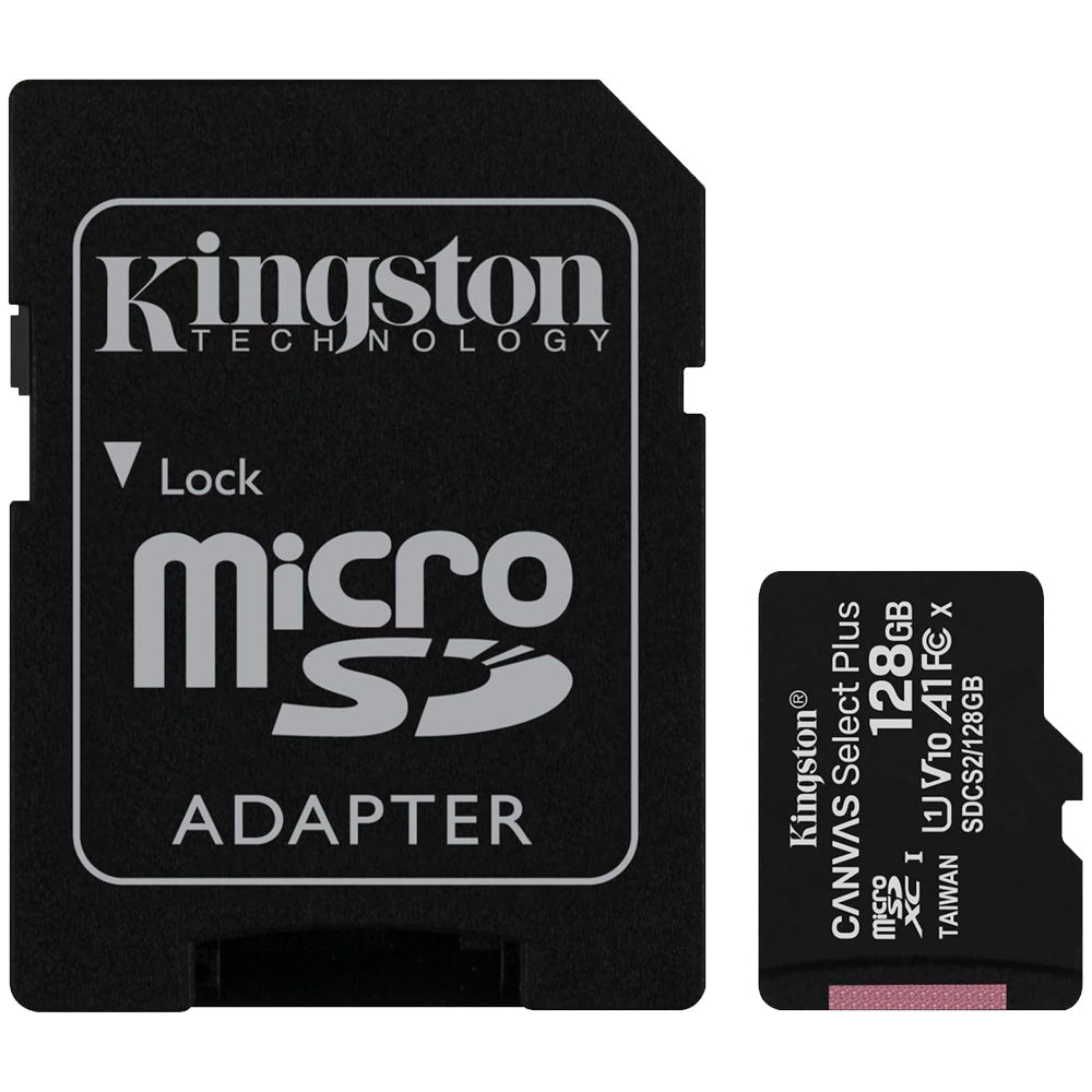 Cartão de Memória Micro SD 128GB Kingston Canvas Select Plus - Leitura: 100MBs - Classe 10 com Adaptador SD  SDCS2128GB