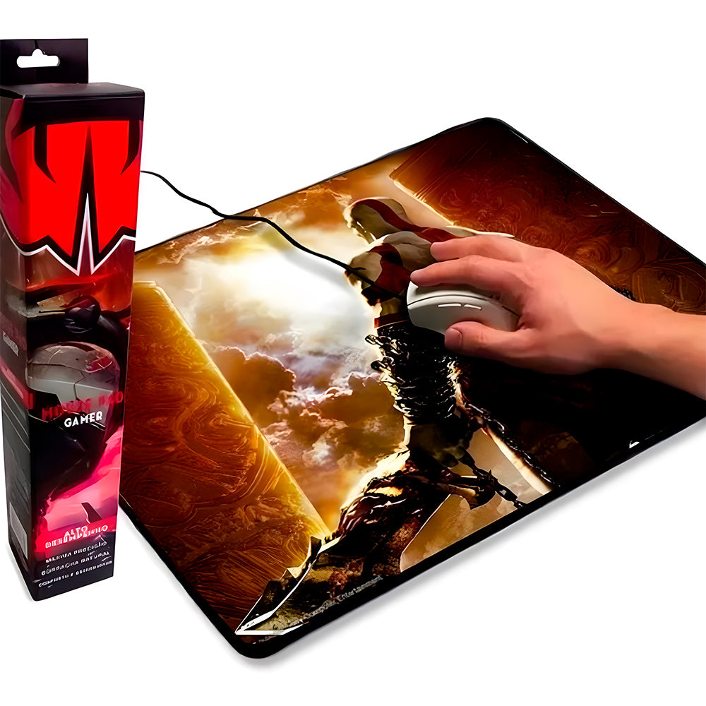 Mouse Pad Gamer Grande KNUP, 420x320mm Superficíe Têxtil Antiderrapante, Borda Costurada - KP-S07
