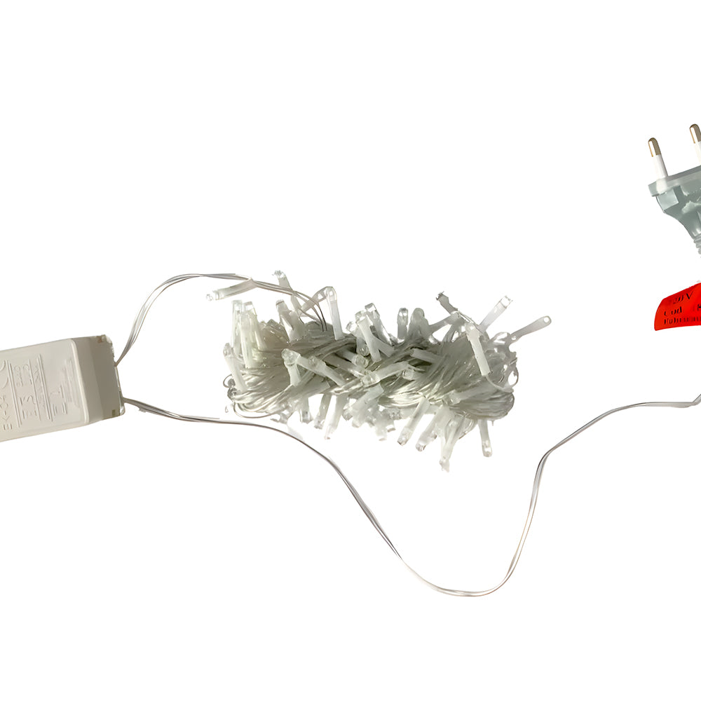 Conjunto 100 LEDs Branco, Pisca-Pisca, 8 Funções, Fio Transparente, 8 Metros Comprimento, 5W, 220V, 85201