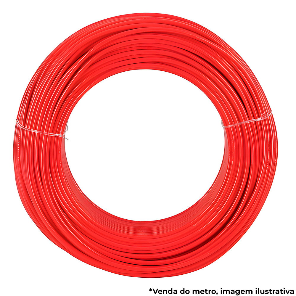 Rolo 100 Metros Cabo de Energia Flexível 4,0mm, 750V, Megatron - Vermelho