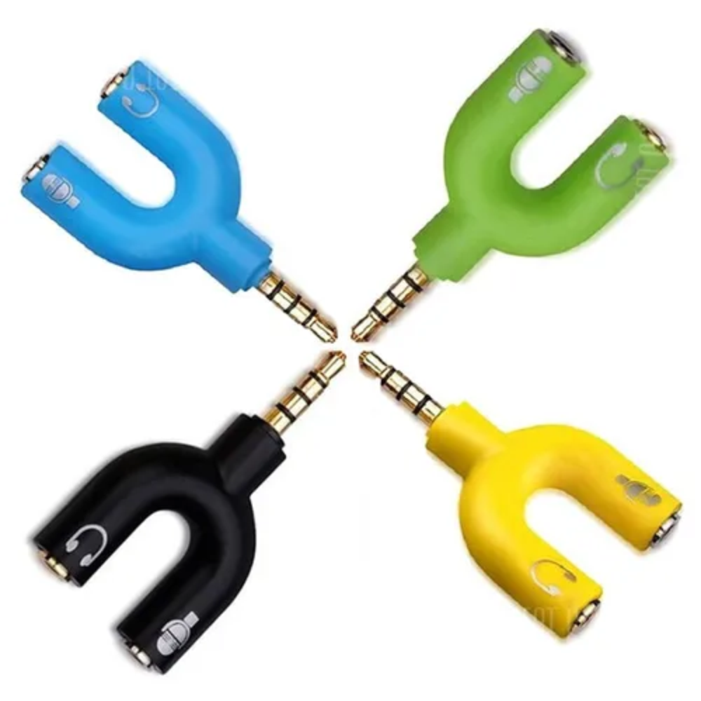Adaptador P3 Para P2 Microfone e Fone Para Celular e Notebook - Várias Cores
