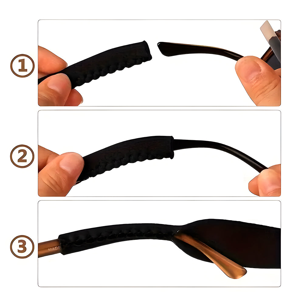 Cordão de Óculos, Ajustável, Antiderrapante, Para Óculos Casuais e Esportivos, Preto