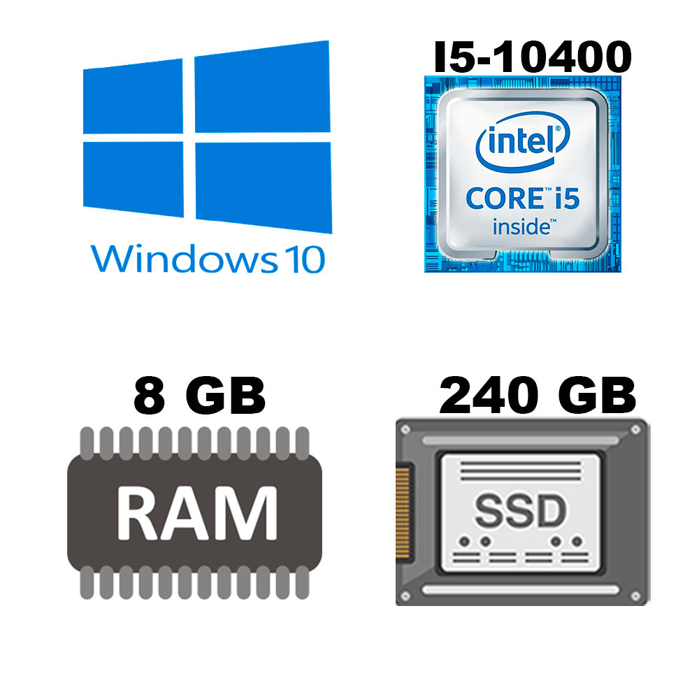 Computador Core I5-10400, Placa Mãe H510, Memoria 8GB DDR4, SSD 240 GB