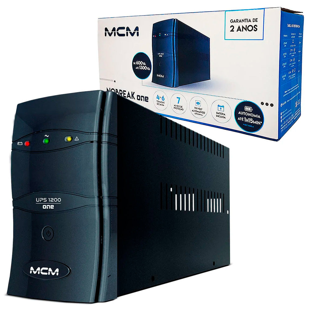 Nobreak UPS 1200VA One 3.1 Trivolt/115V MCM Com 6 Tomadas UPS0272
