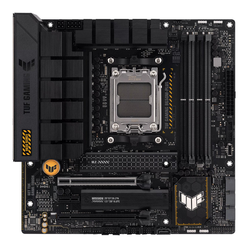 Placa-Mãe ASUS TUF Gaming B650M-PLUS, Socket AM5, DDR5, M.2 PCIe 5.0, USB 3.2 Gen 2x2, HDMI, RGB, Suporte AMD Ryzen
