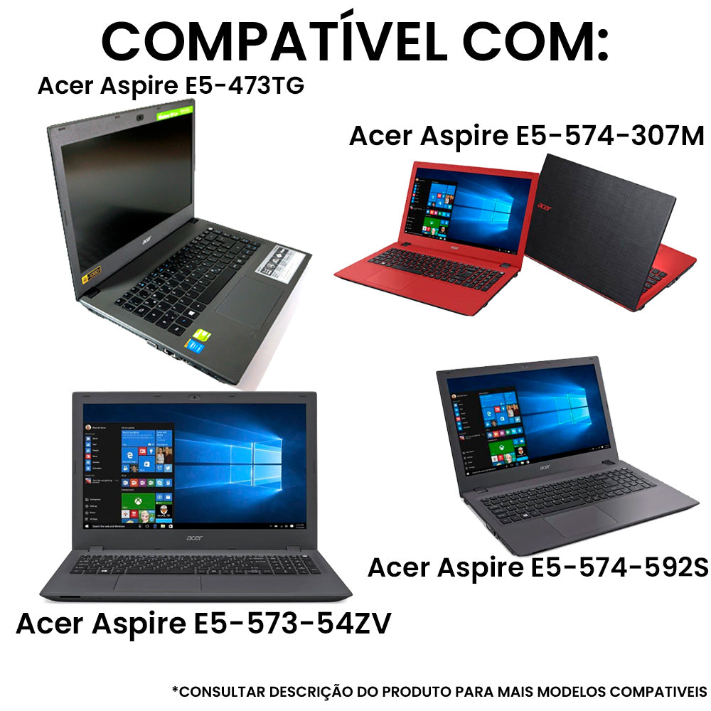 Bateria Para Notebook Compatível Com Acer Al15A32 4 Celulas - 1600mah- 14.8V Preto