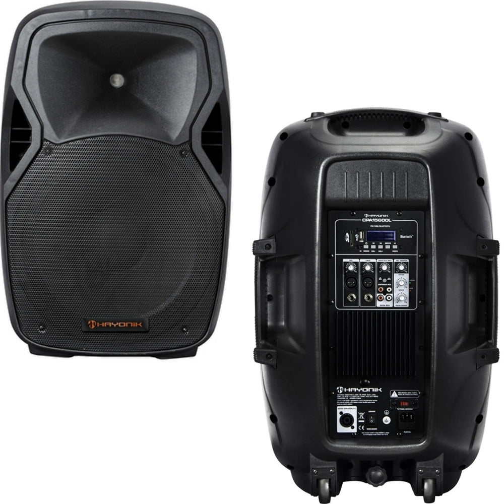 Caixa  de Som Ativa Hayonik CPA15600L - 600w -Alto Falante de 15 Polegadas FM/USB/SD/BT