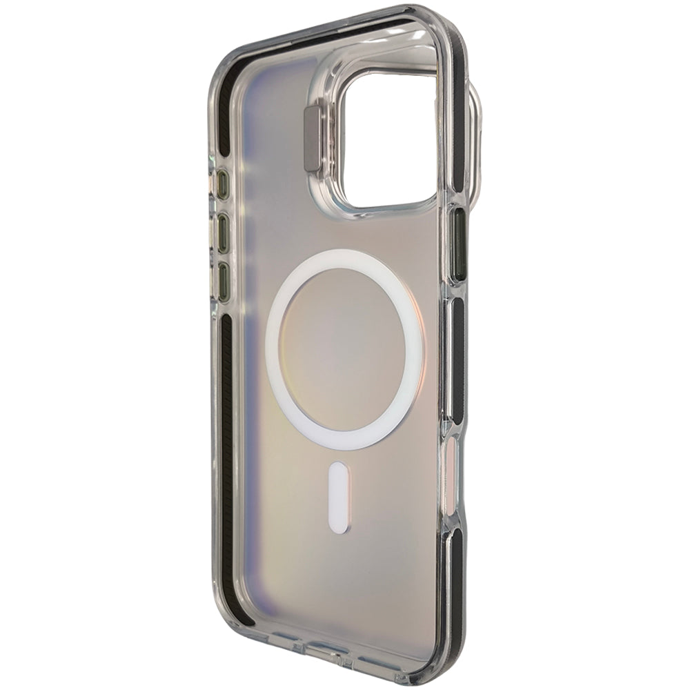 Capa Holográfica, Com Suporte Para Carregamento Magnético, Para iPhone 16 Pro Max