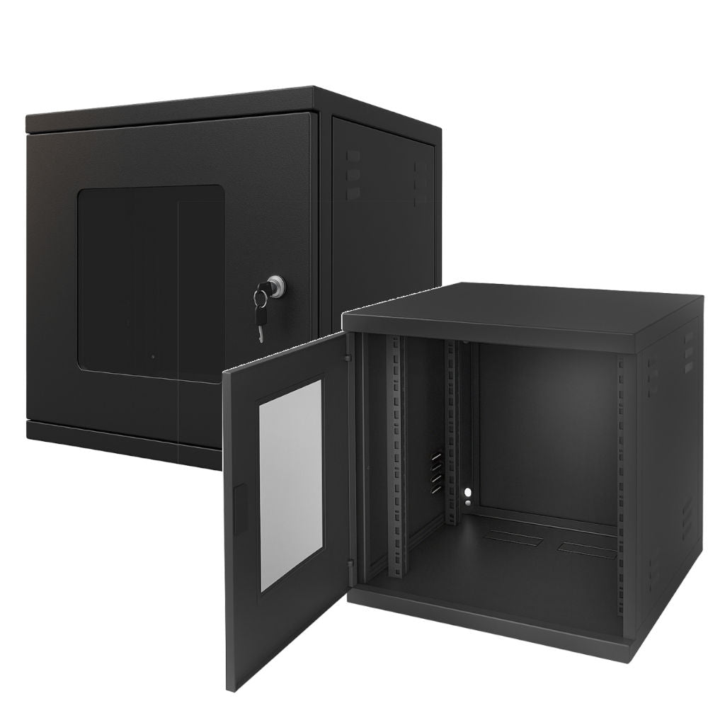 Rack Para Servidor Padrão 19" 10U x 470mm, com Visor de Acrílico, Solda Parede - Max Eletron