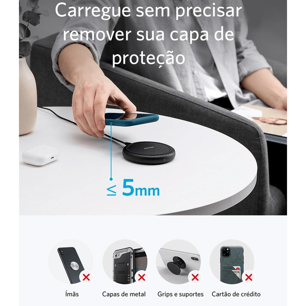 Carregador Wireless Anker PowerWave ii Pad Bivolt