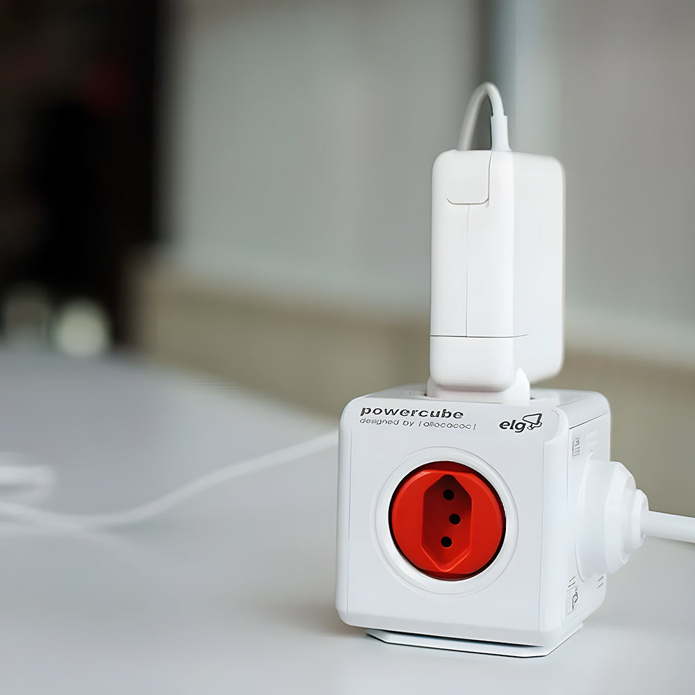 Adaptador Múltiplo, Bivolt, 5 Tomadas, Com Cabo de 3 Metros, PowerCube EXTENDED, PWC-X5/3M, ELG