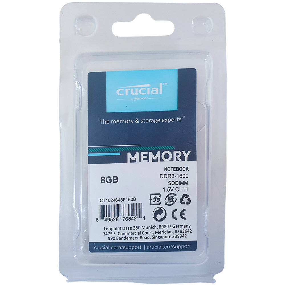 Memória Ram Notebook 8GB 1600Mhz DDR3 - Crucial