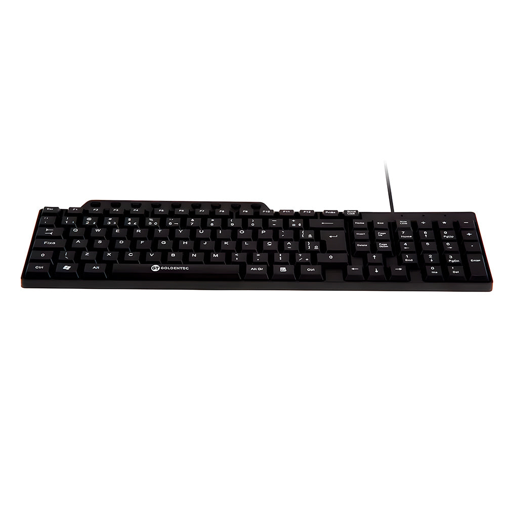 Teclado USB Multimídia Goldentec GT V3, ABNT2 com 105 Teclas, 9 Atalhos Multimídia, Cabo 1,2m - Preto