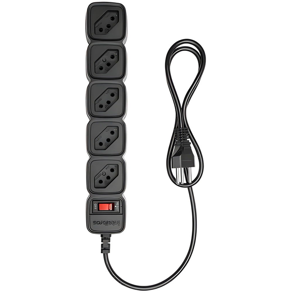 Protetor Eletrônico Intelbras Com 5 Tomadas, Cabo 1 Metro, Preto - EPE 205 PT