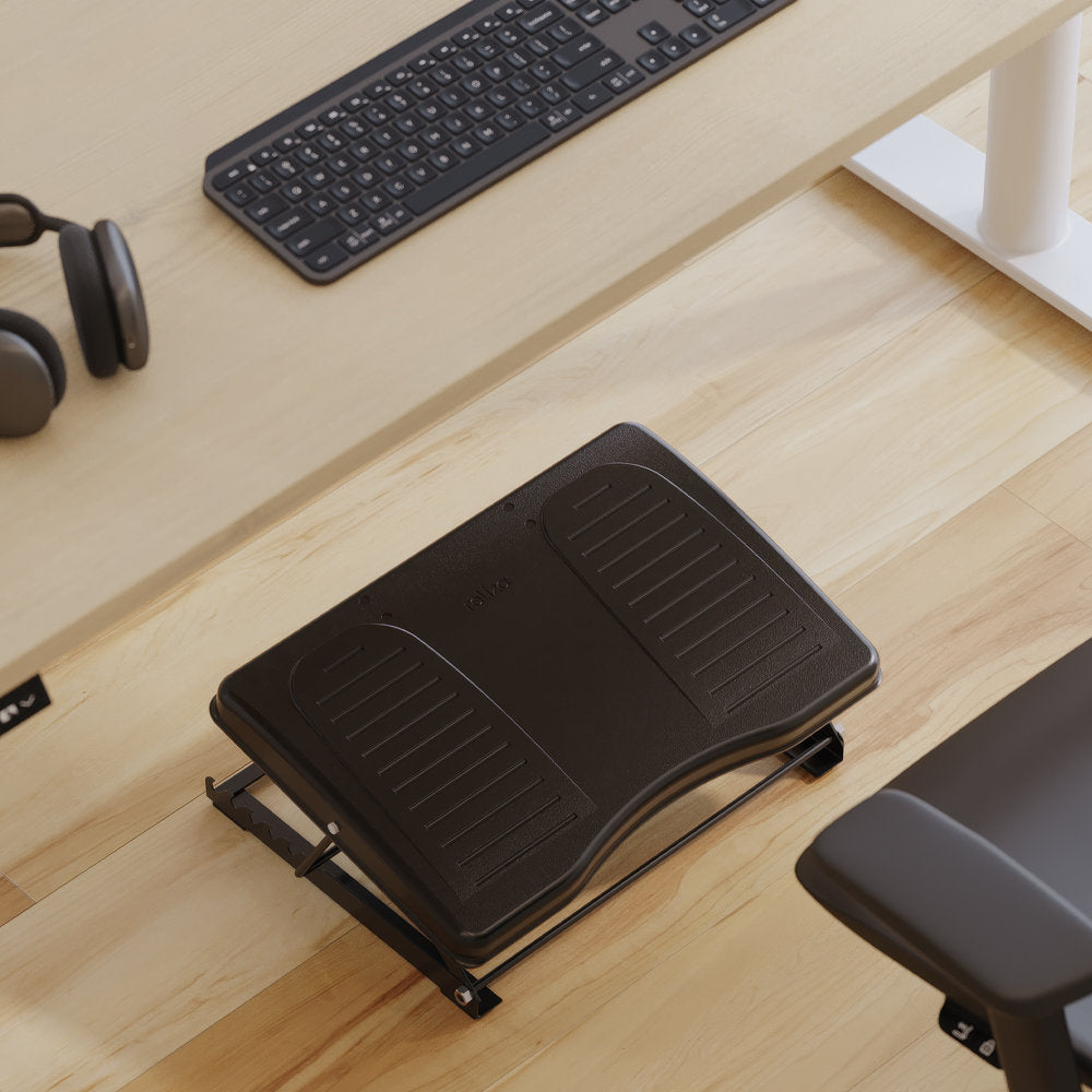 Apoio para Pés Ergonômico Reliza Shark PP Gangorra NR17 com 7 Regulagens - Preto