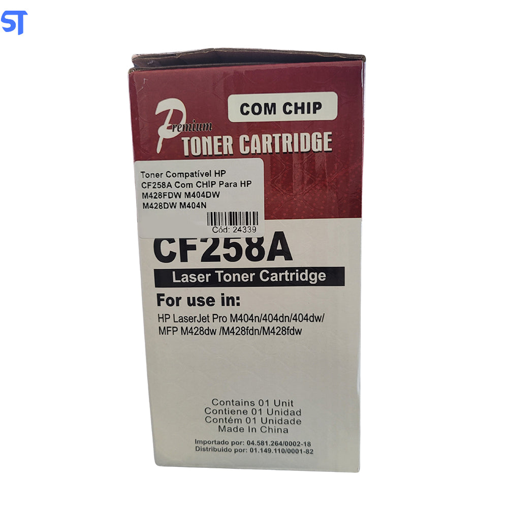 Toner Compatível  HP CF258A Com CHIP Para HP M428FDW M404DW M428DW M404N