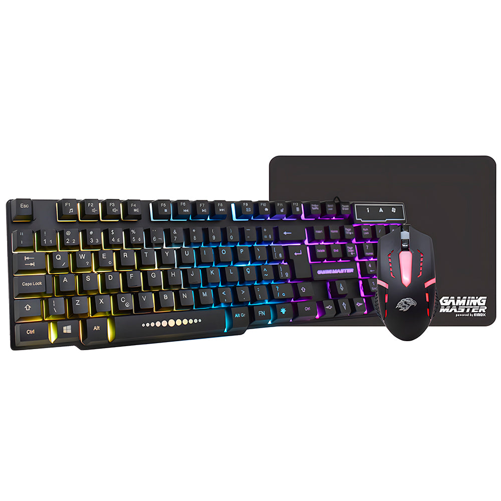 Kit Gamer KM52 K-Mex RGB - Teclado Anti-Ghosting KM52, Mouse M0A8 1000 DPI, Mousepad FX-X2218 - B3KM5228U11CB1X