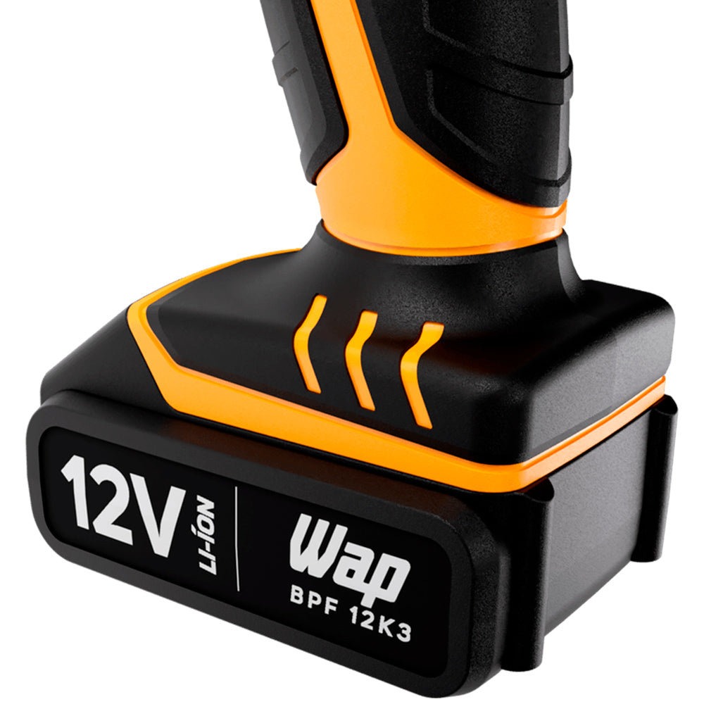 Parafusadeira E Furadeira WAP A Bateria Li-Ion 12V BPF 12K3 Carregador Bivolt Sem Fio Com Maleta E Kit De 13 Acessórios