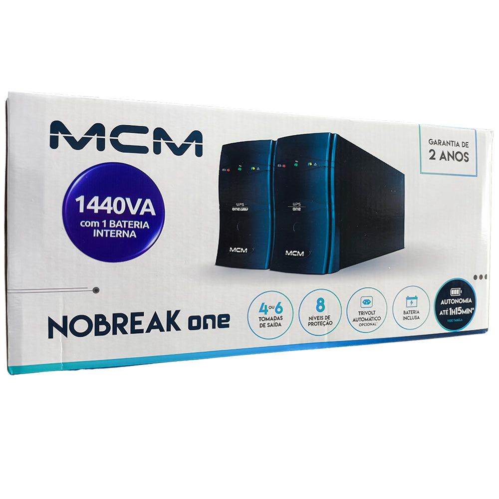 Nobreak UPS MCM 1440VA, ONE 3.1, Entrada Trivolt 115/127/220V Automático, Saída 115V, Com 6 Tomadas