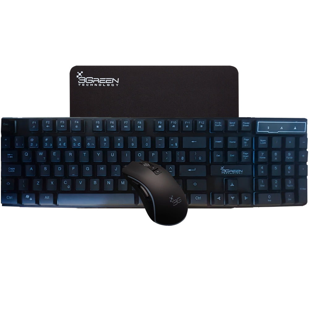 Combo Teclado e Mouse Gamer RGB , Com Mouse Pad 35x25CM 3Green