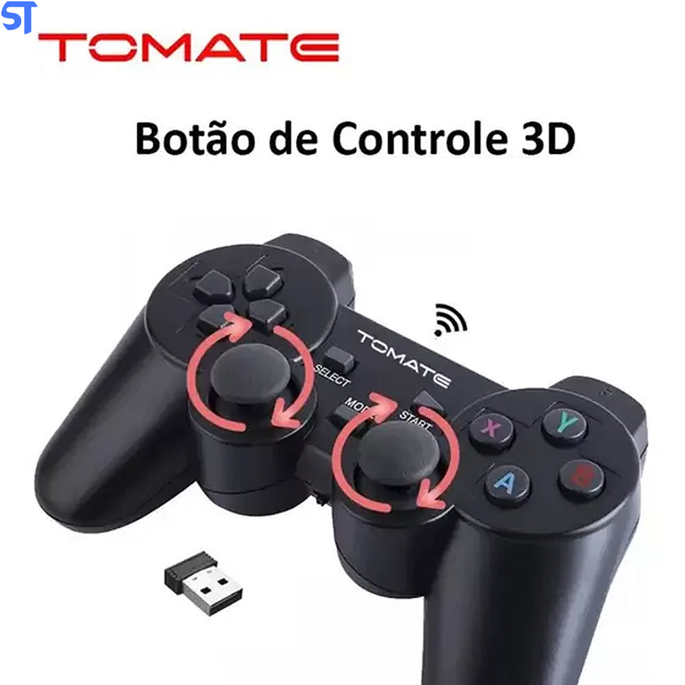 Kit Com Dois Controles Sem Fio 2.4G MAY - 004 - Tomate