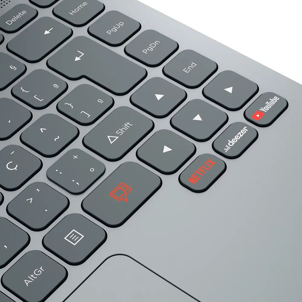Teclado Notebook Compatível Positivo Motion Gray Q646C, C4128C-S, C4120F com Botões YouTube Netflix Deezer, BringIT
