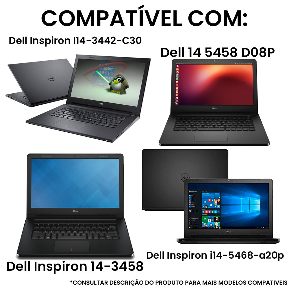 Teclado Notebook Dell Inspiron 14 3000, 3441, 3442, 3443, 3451, 3458, Preto-Br-Frame Pn: NSK-LQ0BC 1B