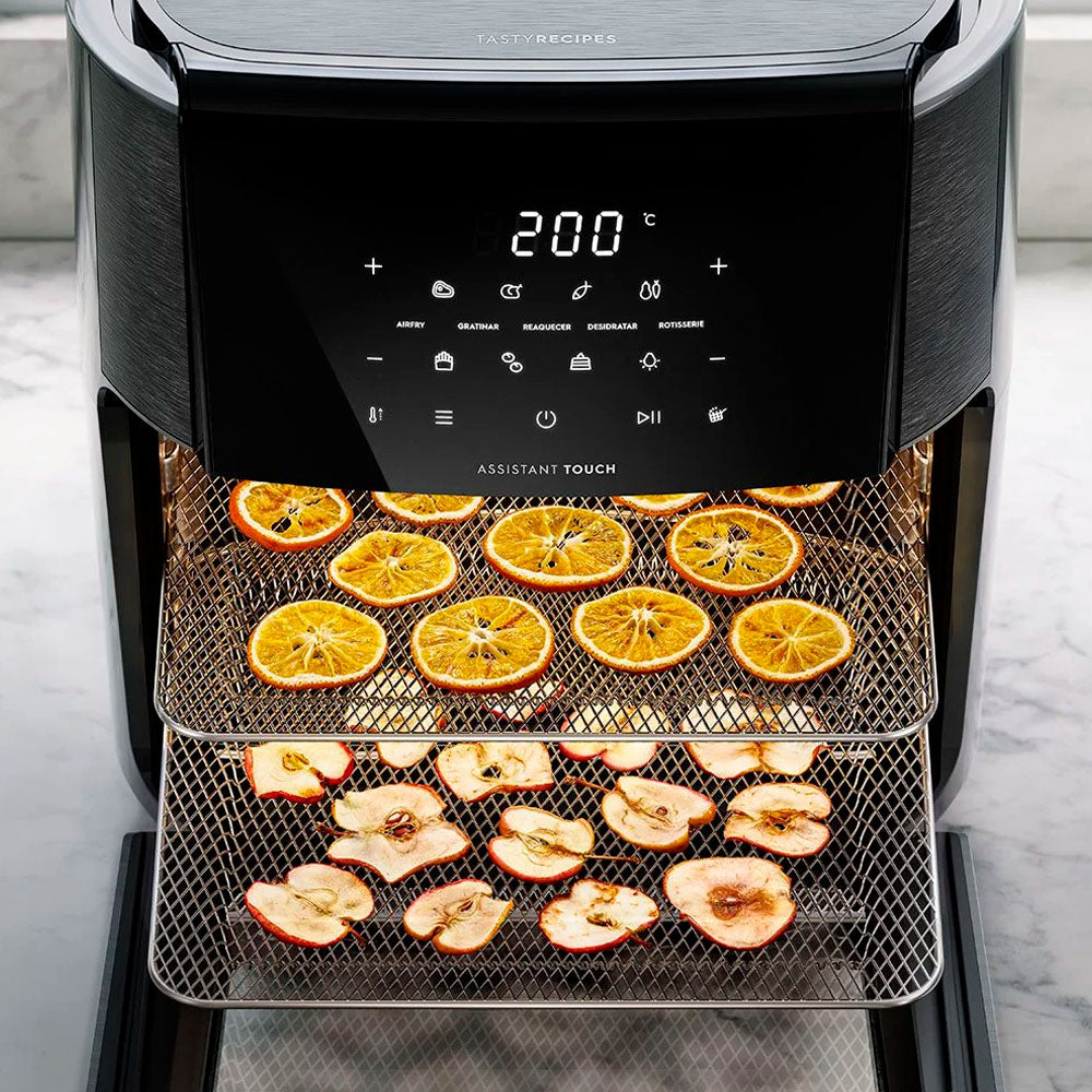 Airfryer Elétrica Forno Oven 12L, Electrolux EAF90 Digital, Receita Programada 2 Bandejas Espeto Giratório 1700W Grafite