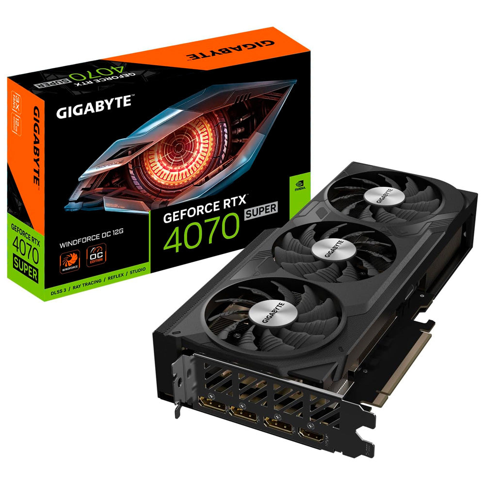 Placa de Vídeo Gigabyte NVIDIA GeForce RTX 4070 Super WINDFORCE OC, 12GB, GDDR6X, 192-bit, Preto