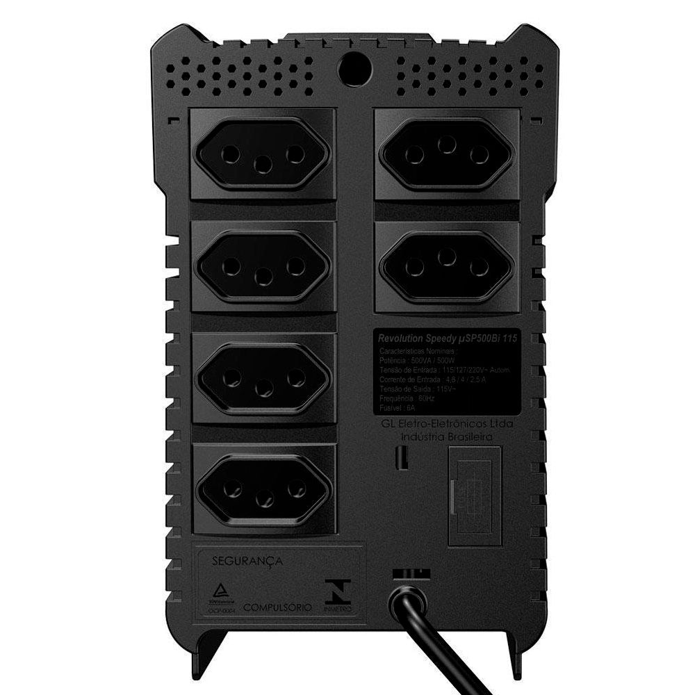 Estabilizador SMS Revolution Speedy 500VA, Entrada Bivolt Automático e Saída de 115V, 6 Tomadas NG 637