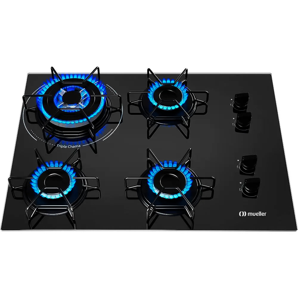 Fogão Cooktop Mueller 4 Bocas G5,  Ultra Chama Com Queimador Tripla Chama Mcg134bg1- Preto, Bivolt