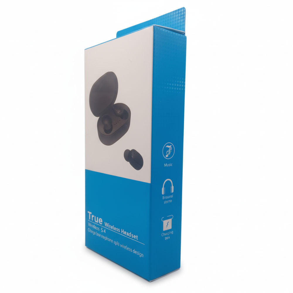 Fone de Ouvido E6S True Wireless Bluetooth 5.4, Estéreo, Até 3h de Reprodução, 10m Alcance, Case Recarregável, Preto