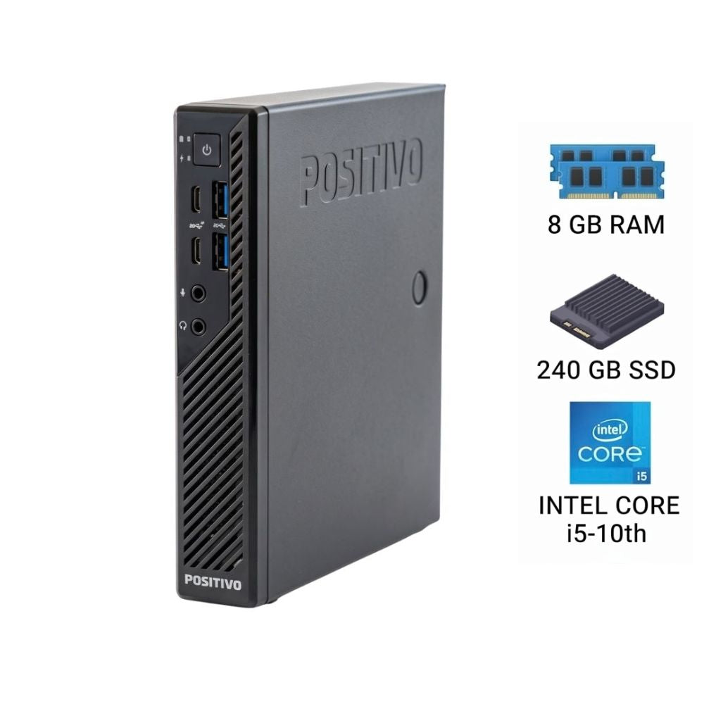 Mini Computador Positivo Master C6400 Mini Pro Core I5 10th, 8GB RAM, SSD 240GB