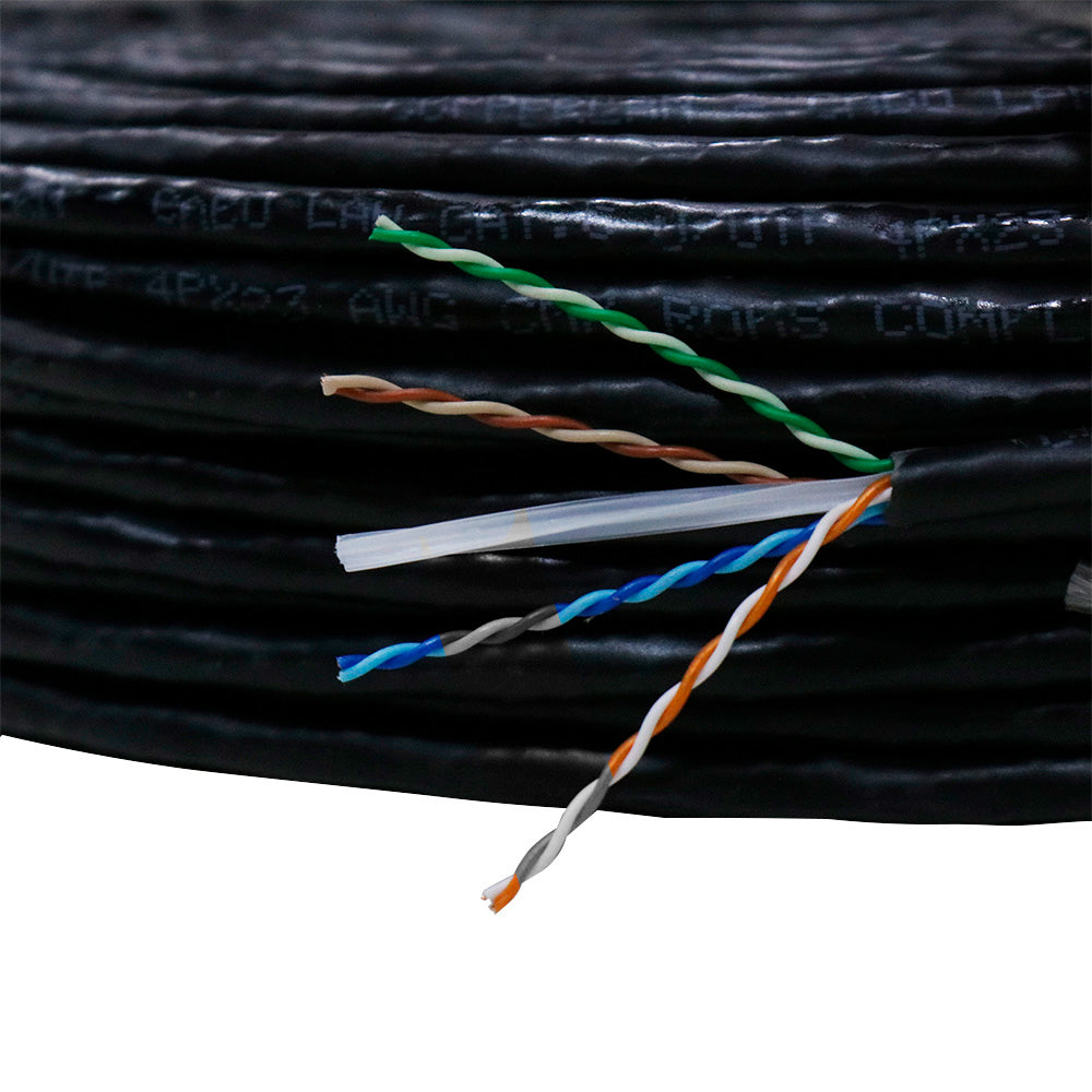 Caixa Cabo de Rede 305 Metros, CAT6, UTP 4P, 100% Cobre, 4PX24AWG, CM INT, WEC - Preto