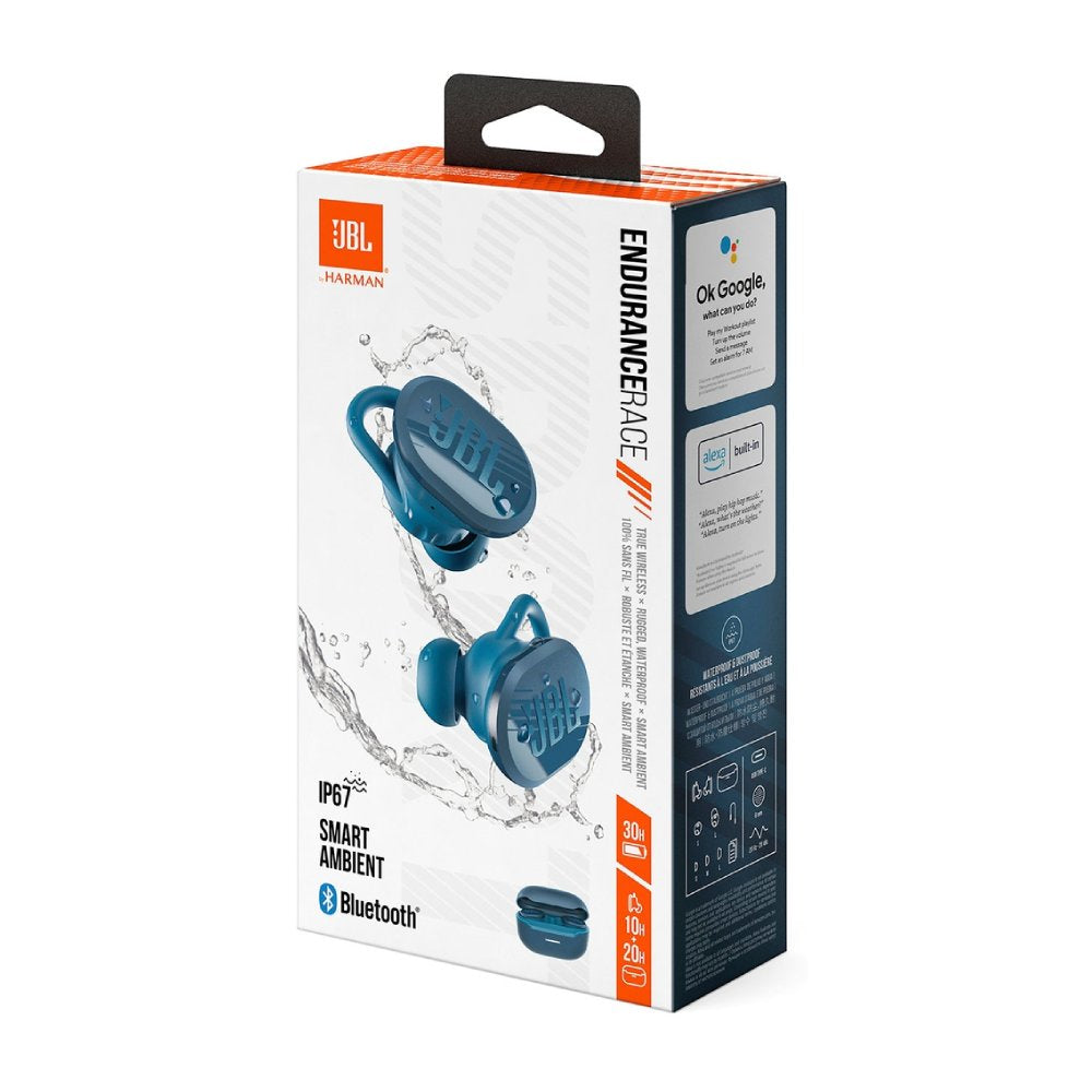 Fone Sem Fio JBL Endurance Race TWS Bluetooth Esportivo À Prova D'água IP67 30h Azul Marinho