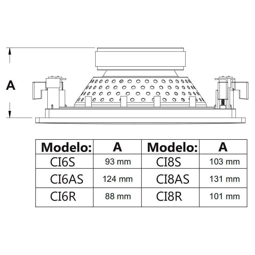 Caixa Acustica De Embutir Ci6SA Plus Arandela Angulada 160w Cor Branco
