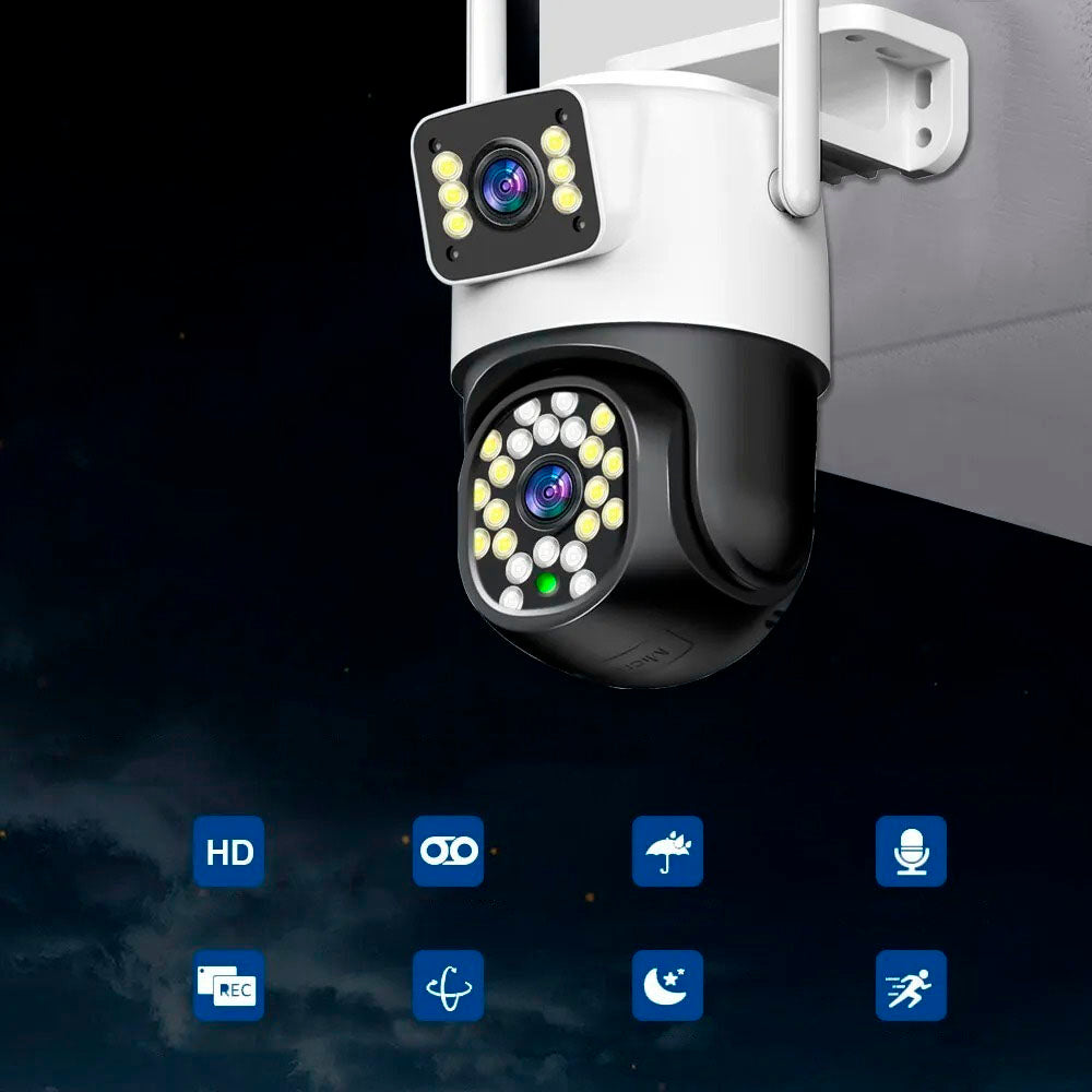 Câmera De Segurança Dupla IP Wi-Fi, Giratória, Visão Noturna, P2P, BD-JQ968AH, Detecção Facial, Youosee, 4MP, 12V/2A 3.6