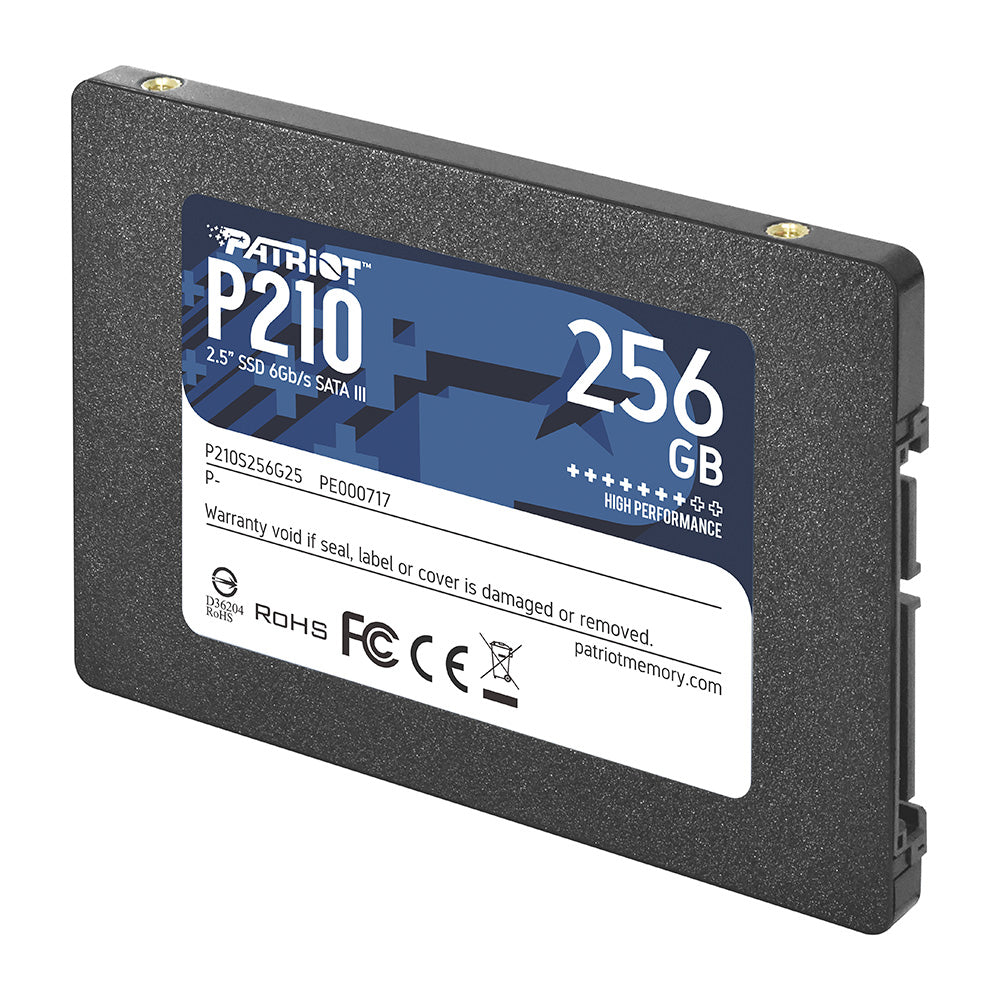 SSD Patriot 256GB, P210, Sata III 6GB/s, Leitura 500MB/s, Gravacao 400MB/s, P210S256G25