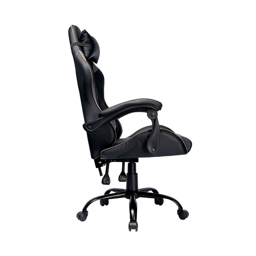 Cadeira Gamer TGT Heron TC2, Encosto Reclinável 90-135º, Suporta 120kg, Espuma de Alta Densidade, Couro PVC, Preto/Cinza