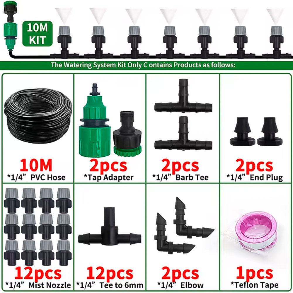 Sistema de Refrigeração, Nebulização Externa, Para Irrigação de Jardim, Com Mangueira de 10 Metros