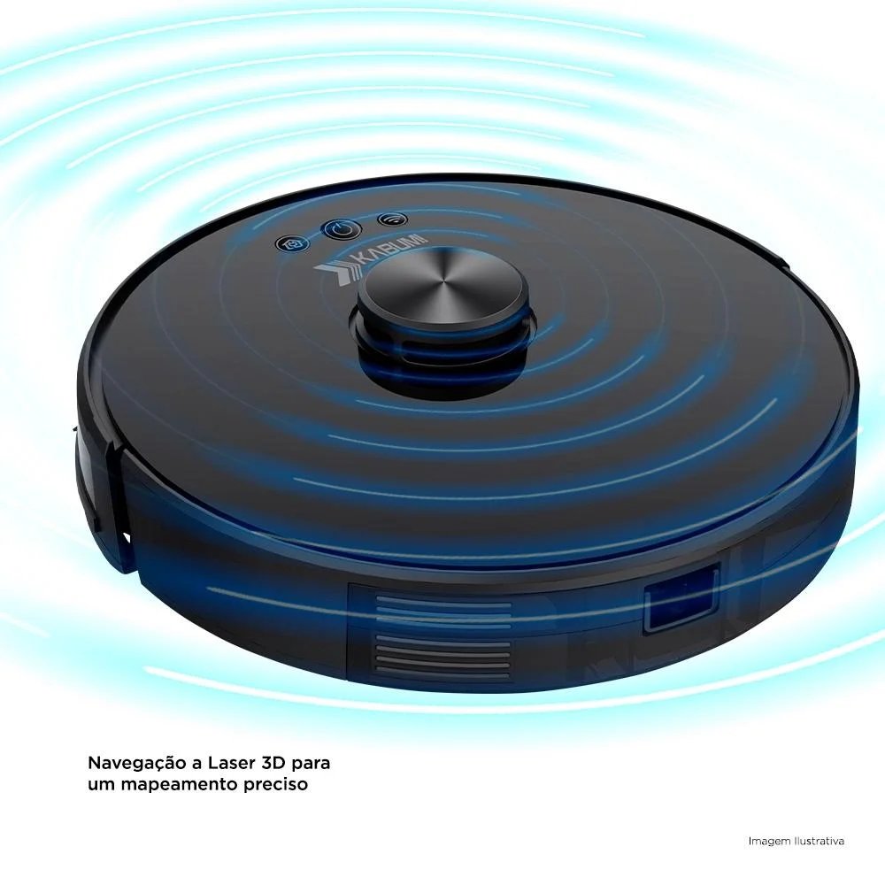 Robô Aspirador de Pó KaBuM! Smart 700, Aspira e Passa Pano, Compatível com Google Assistant e Alexa XR500 Bivolt - Preto