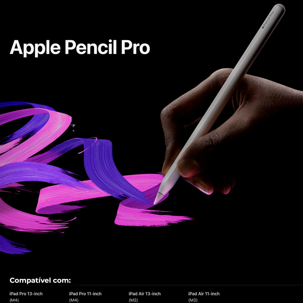 Caneta Apple Pencil Pro, Para iPad Pro 13", iPad Pro 11", iPad Air 13" e iPad Air  11" - MX2D3AM/A, Branco