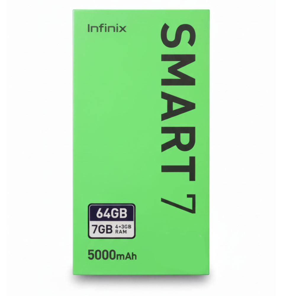 Smartphone Infinix Smart 7, 64GB, 7GB RAM (4+3GB), Tela 6.6", Bateria 5000mAh, Dual Chip, Android 12 – Verde Costeiro