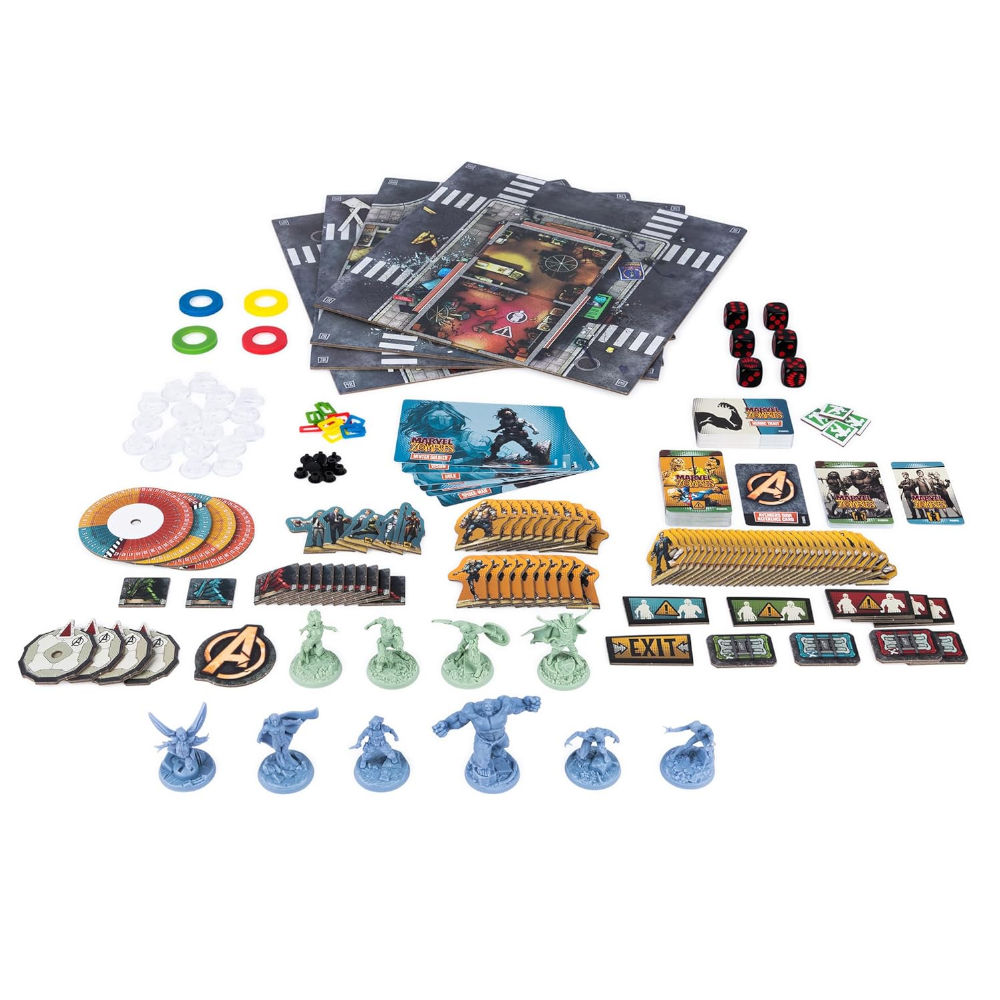 Jogo Tabuleiro Marvel Zombies Heroes Resistance Galápagos 1-4 Jogadores, 6 Heróis, 4 Zumbis Herói, 50 Zumbis, 6 Dados