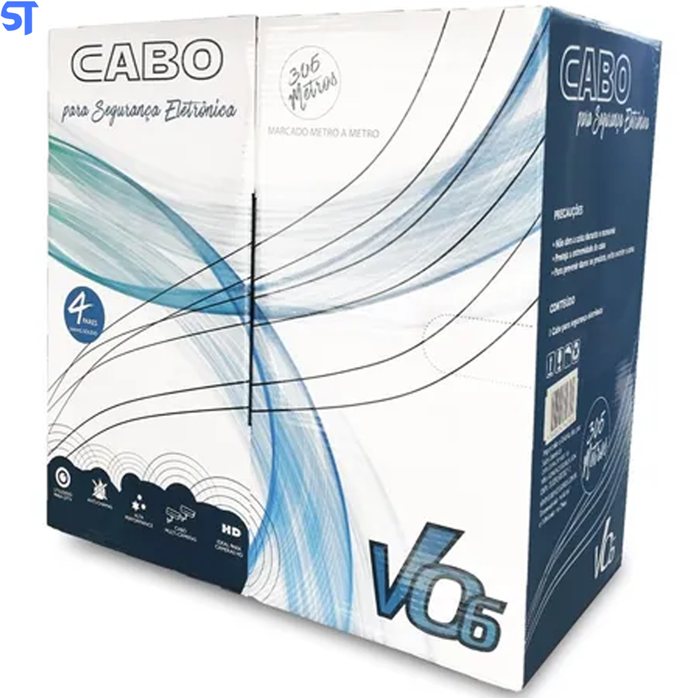 Caixa De Cabo De Rede Mk2 V06 Tecno 23AWG UTP Cat5E Preto 305m
