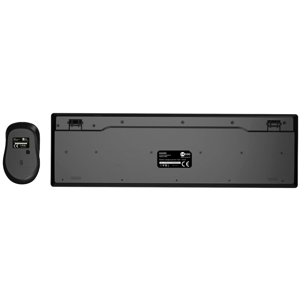Kit Teclado e Mouse Sem Fio, Lecoo, Teclado Membrana ABNT2, Mouse Óptico 2.400 DPI, Multimidia KW201, Preto