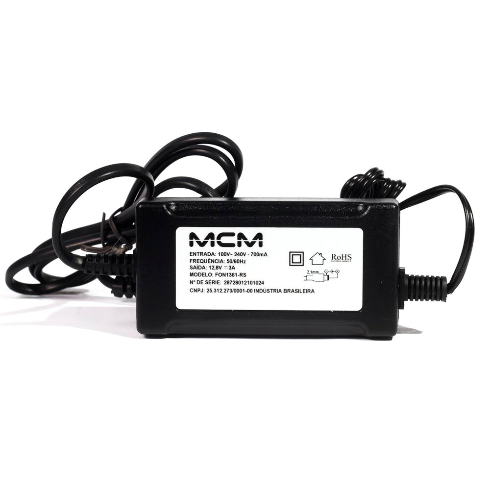 Fonte de Energia 12.8V 3A Garra, Para Câmeras de Segurança, MCM - FON1361-RS-2